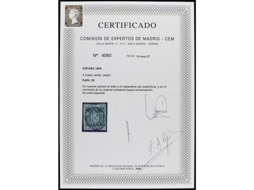 º ESPAÑA. Ed. 25pa. 2 reales rojo, papel delgado azulado, ce