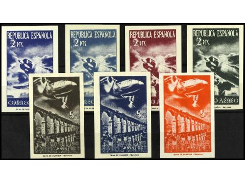 (*) ESPAÑA. Ed. NE 39/45s. AVIONES y PAISAJES. 7 valores FAL