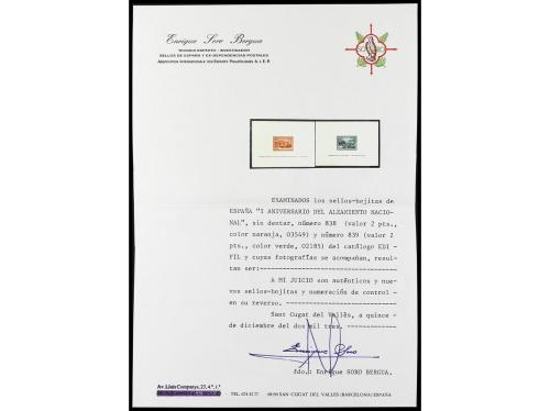 (**) ESPAÑA. Ed. 838/39. HB SIN DENTAR. Goma no original y l