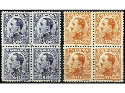 ** ESPAÑA. Ed. 497A, 498 (4). 40 cts. (tipo II) y 50 cts. en