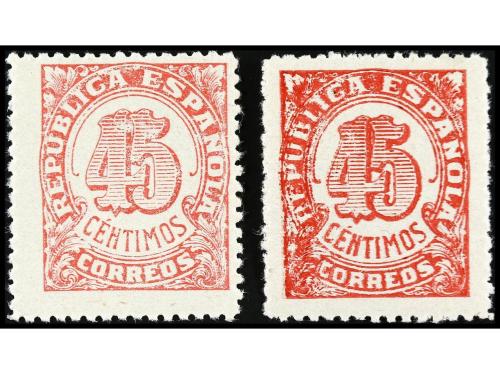 ** ESPAÑA. Ed. NE 29/30. 45 cts. rosa y 45 cts. carmín. 2 va