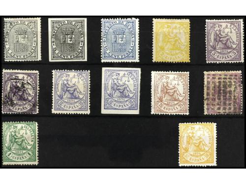 */° ESPAÑA. Ed. 141/45, 147/50. Conjunto de 12 sellos de est