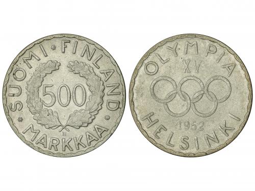 FINLANDIA. 500 Markaa. 1952-H. AR. Olimpiada Helsinki. KM-35
