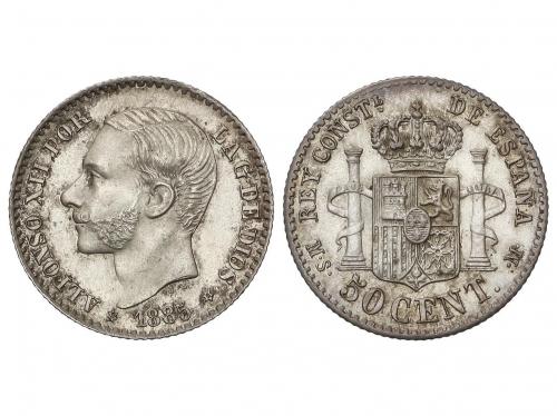 ALFONSO XII. 50 Céntimos. 1885 (*8-6). M.S.-M. EBC+. 