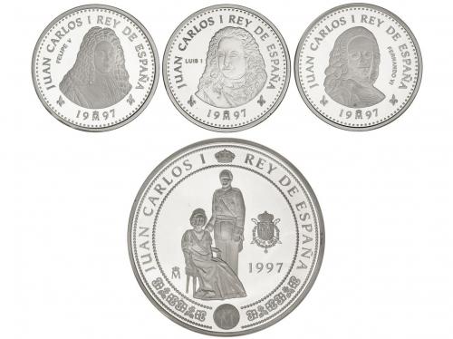 JUAN CARLOS I. Serie 4 monedas 2.000 (3) y 10.000 Pesetas. 1