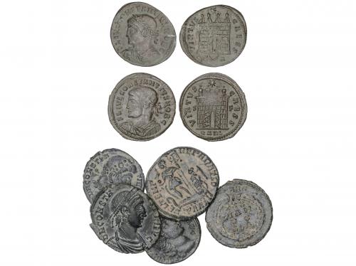 IMPERIO ROMANO. Lote 7 monedas Medio Centenional (5) y Foll
