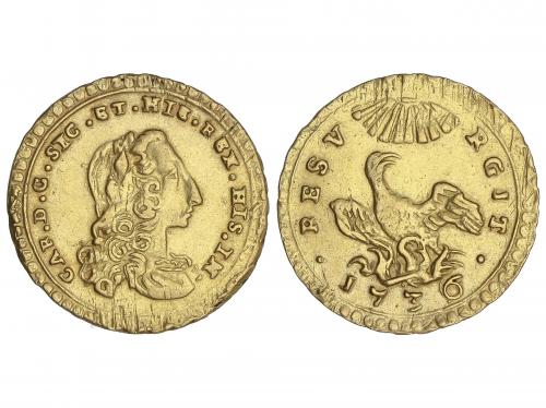 CARLOS III. 3 Ducados (Oncia). 1736. PALERMO. SICILIA. 4,37 