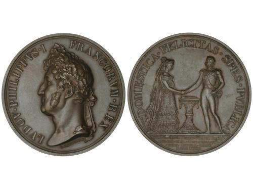 FRANCIA. Medalla Boda Real. 1837. LOUIS PHILIPPE I. Anv.: LV