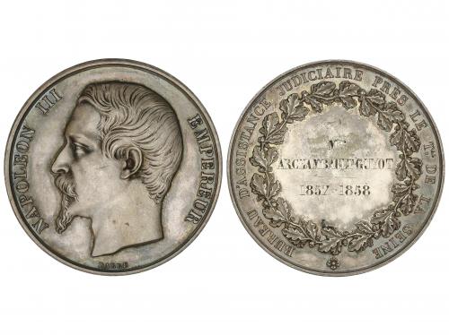 FRANCIA. Medalla. 1857-1858. NAPOLEÓN III. BUREAU D´ ASSISTA