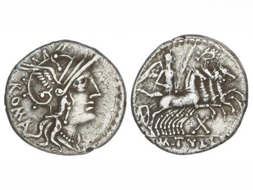 REPÚBLICA ROMANA. Denario. 120 a.C. TULLIA-1. M. Tullius. A