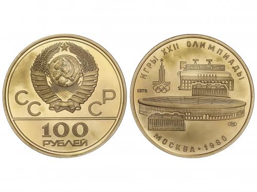 RUSIA. 100 Roubles. 1978. 17,18 grs. AU. Olimp. Moscow ´80. 