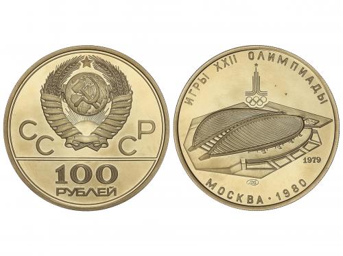RUSIA. 100 Roubles. 1979. 17,22 grs. AU. Olimp. Moscow ´80. 