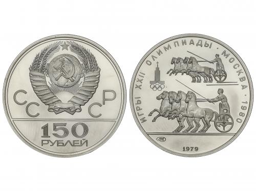 RUSIA. 150 Roubles. 1979. 15,6 grs. Platino. Olimp. Moscow ´