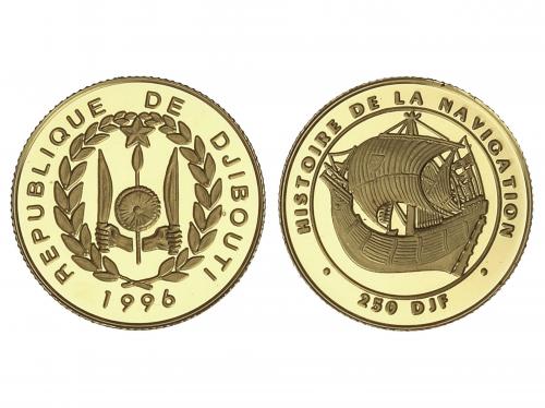 DJIBOUTI. 250 Francs. 1996. 1,25 grs. AU. Historia de la nav
