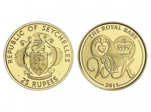 SEYCHELLES. 25 Rupees. 2013. 0,50 grs. AU. The Royal Baby. P