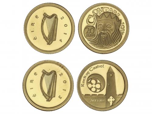 IRLANDA. Lote 2 monedas 20 Euros. 2013 y 2014. 0,50 grs (x2)