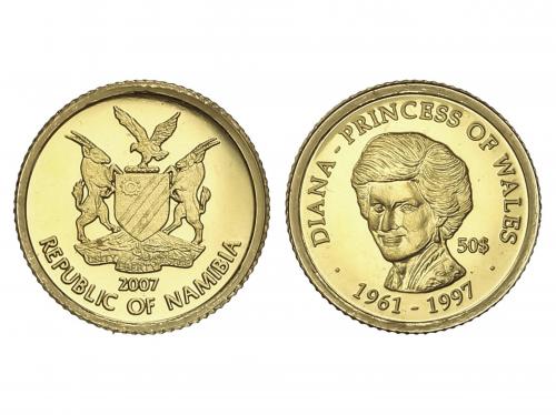 NAMIBIA. 50 Dollars. 2007. 0,51 grs. AU. Lady Diana Princesa