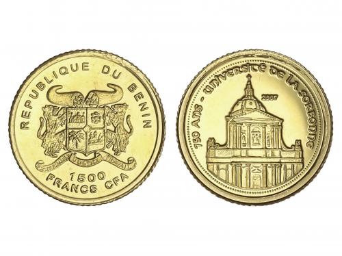 BENÍN. 1500 Francs. 2007. 0,50 grs. AU. 750 Aniversario Univ