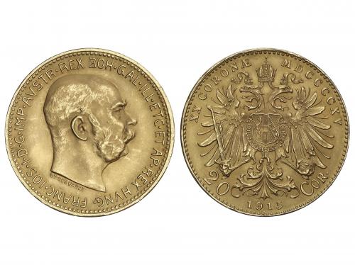 AUSTRIA. 20 Corona. 1915. FRANZ JOSEF I. 6,77 grs. AU (900).