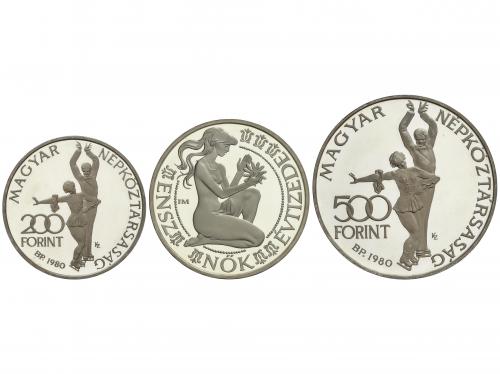 HUNGRÍA. Lote 3 monedas 200, 500 Forint (2). 1980, 84 (2). A