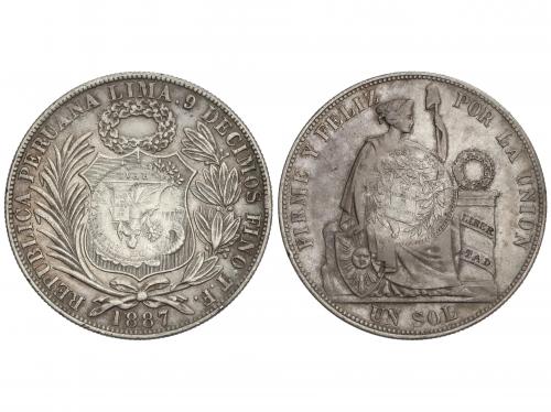 GUATEMALA. 1 Peso. 1894. 24,87 grs. AR. Contramarca 1/2 Real