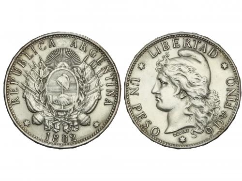 ARGENTINA. 1 Peso. 1882. 24,84 grs. AR. ESCASA. KM-29. MBC+.
