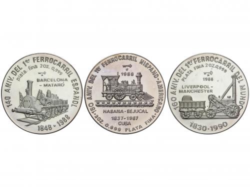 CUBA. Lote 3 monedas 20 Pesos. 1988. 62, 20 grs cada una. AR