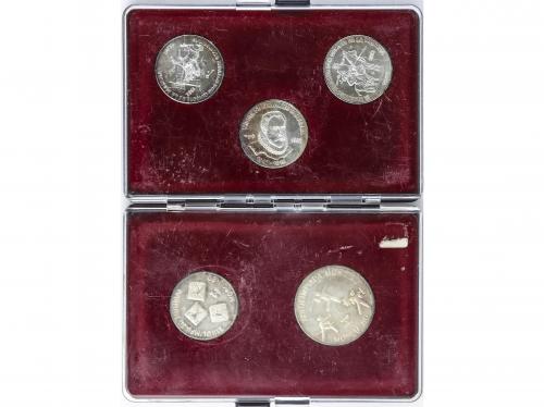 CUBA. Lote 5 monedas 5 (4) y 10 Pesos. 1980, 1982. AR. Cerva