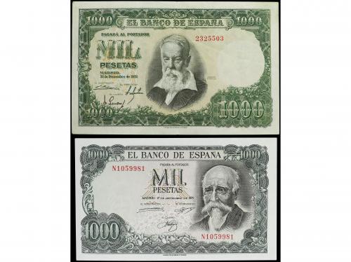ESTADO ESPAÑOL. Lote 2 billetes 1.000 Pesetas. 1951 y 1971. 