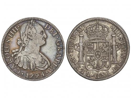 CARLOS IV. 8 Reales. 1794. MÉXICO. F.M. 26,78 grs. Pátina. A