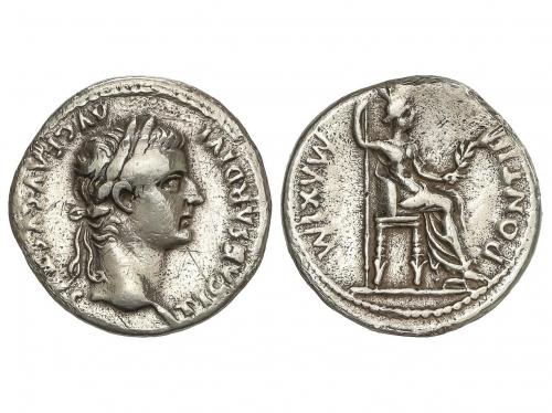 IMPERIO ROMANO. Denario. 14-37 d.C. TIBERIO. Anv.: I. CAESAR