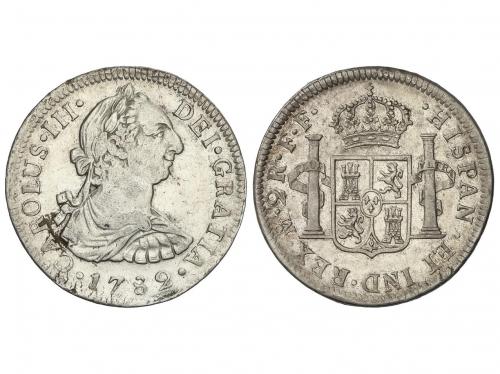 CARLOS III. 2 Reales. 1782. MÉXICO. F.F. 6,62 grs. (Anverso 