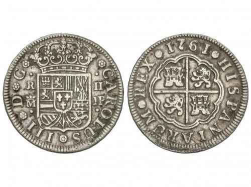 CARLOS III. 2 reales. 1761. MADRID. J.P. 5,68 grs. (Pequeñas