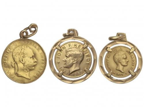 Lote 3 medallas de oro. 1877, 1915 y 1963 (Siglo XX). en tot
