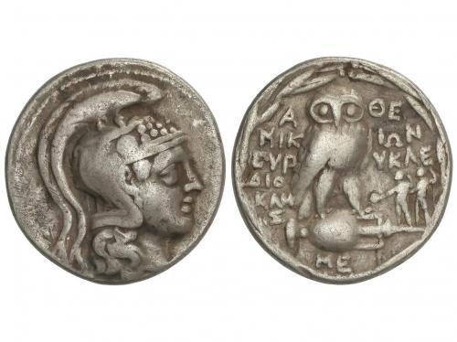 MONEDAS GRIEGAS. Tetradracma. 124-123 a.C. ATENAS. ATICA. An