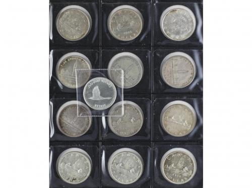 CANADÁ. Lote 25 monedas 1 Dollar. 1935 a 1967. GEORGE VI. AR