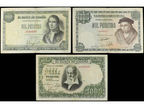 ESTADO ESPAÑOL. Lote 3 billetes 1.000 Pesetas. 1946, 1949 y 