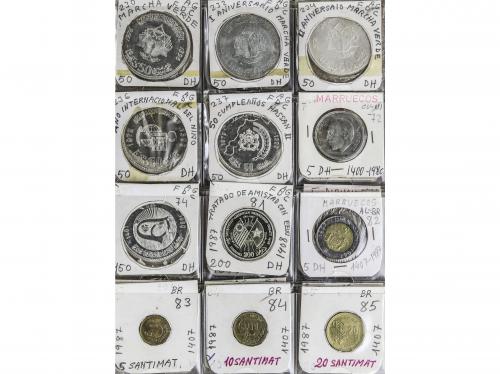 MARRUECOS. Lote 78 monedas. Siglo XX. AR, AE, Latón, Ni. Res