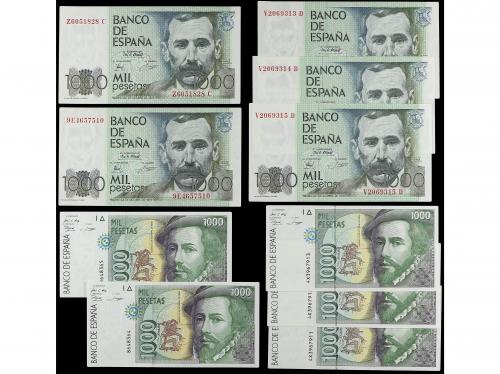 JUAN CARLOS I. Lote 10 Billetes 1.000 Pesetas. 1979 y 1992. 
