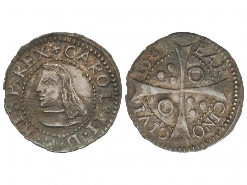 CARLOS II. Croat. 1687. BARCELONA. 2,4 grs. (Oxidaciones). A
