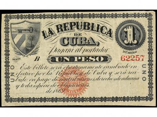 EMISIONES DE ULTRAMAR I ANDORRA. 1 Peso. 1869. LA REPÚBLICA 