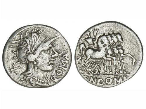 REPÚBLICA ROMANA. Denario. 116-115 a.C. DOMITIA. Cnaeus Dom