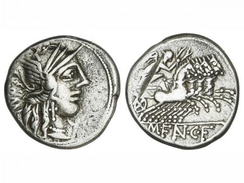 REPÚBLICA ROMANA. Denario. 123 a.C. FANNIA. Marcius Fannius