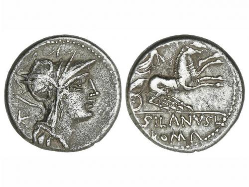 REPÚBLICA ROMANA. Denario. 91 a.C. JUNIA. D. Junius Silanus