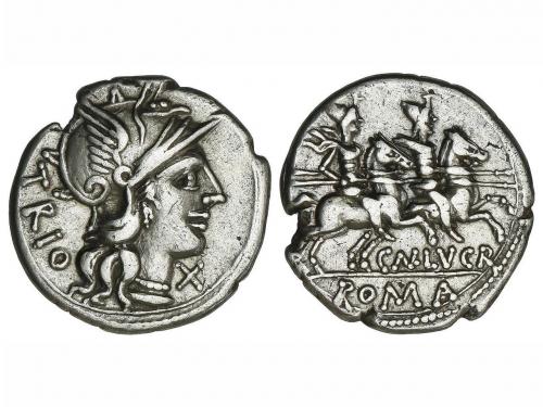 REPÚBLICA ROMANA. Denario. 136 a.C. LUCRETIA. Cnaeus Lucret