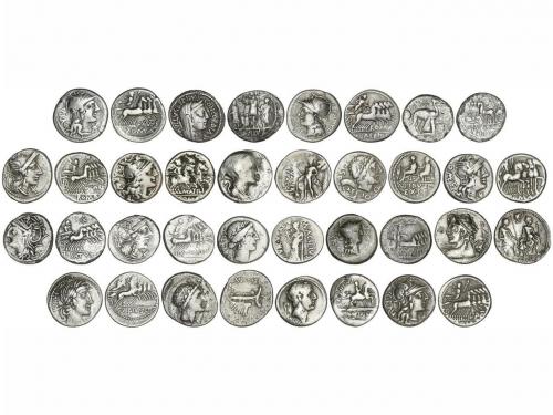 REPÚBLICA ROMANA. Lote 18 monedas Denario. AR. Interesante