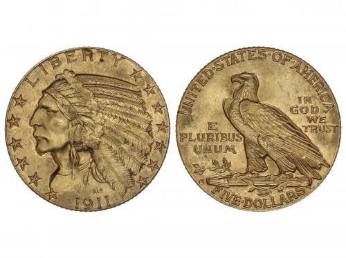 ESTADOS UNIDOS. 5 Dollars. 1911-S. SAN FRANCISCO. 8,34 grs. 
