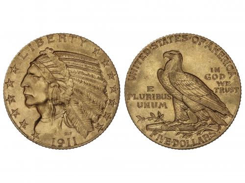ESTADOS UNIDOS. 5 Dollars. 1911-S. SAN FRANCISCO. 8,34 grs. 