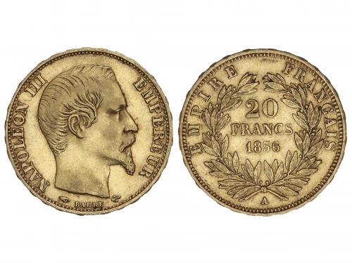 FRANCIA. 20 Francs. 1856-A. NAPOLEÓN III. PARÍS. 6,40 grs. A