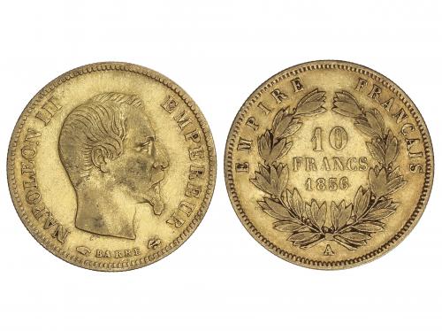 FRANCIA. 10 Francs. 1856. NAPOLEON III. PARÍS. 3,18 grs. AU.